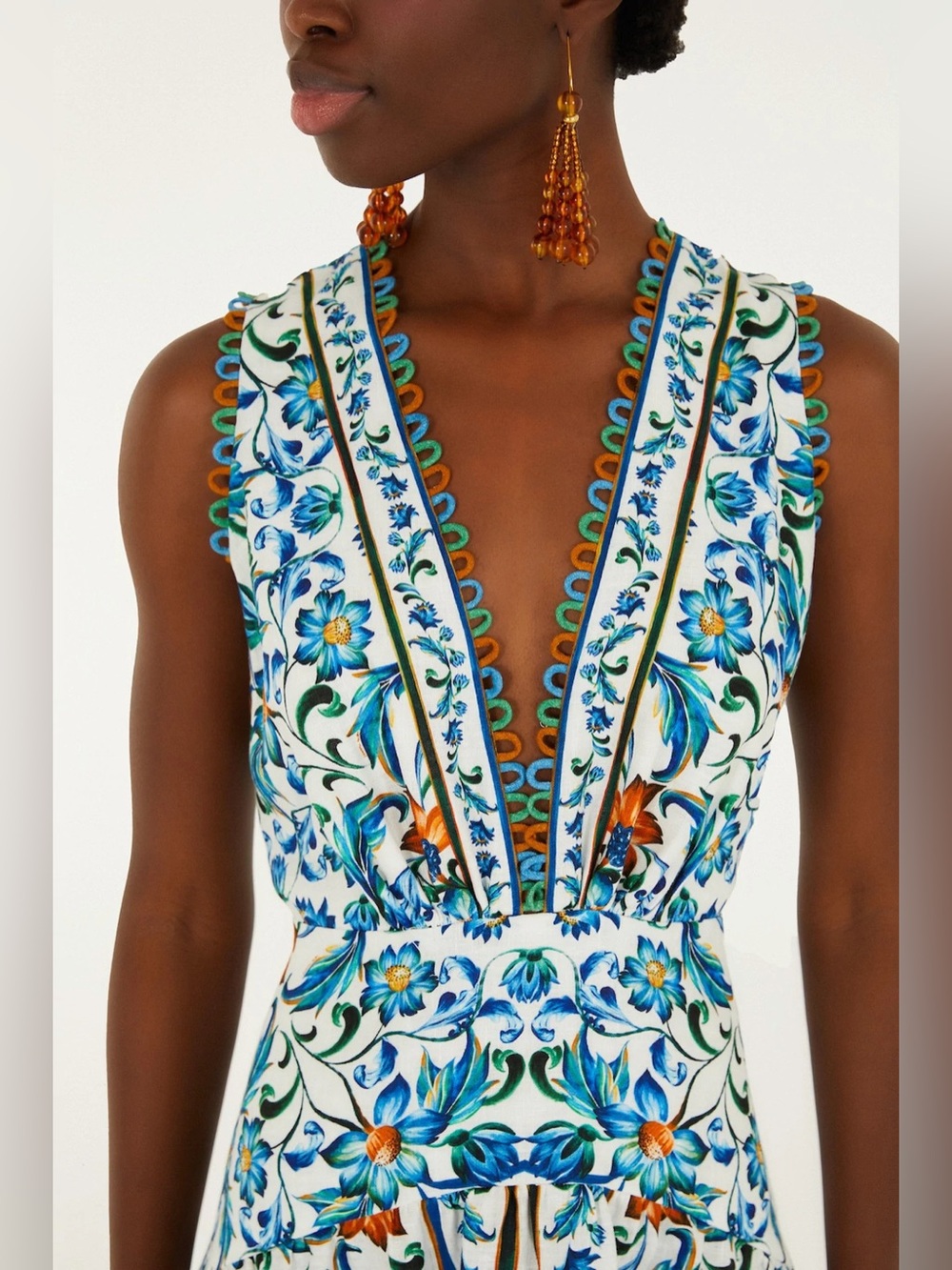 Farm Rio: FLORA TILE OFF-WHITE MIDI DRESS
FLORA TILE OFF WHITE
